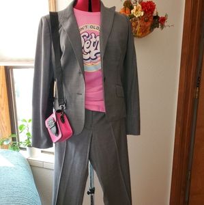 "J. Crew" grey wool pantsuit.  Jacket and pants.